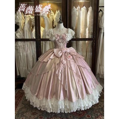 Peach White Tea Rose Festival Bridal JSK and FS(Quick Reservation/3 Colours/Full Payment Without Shipping)